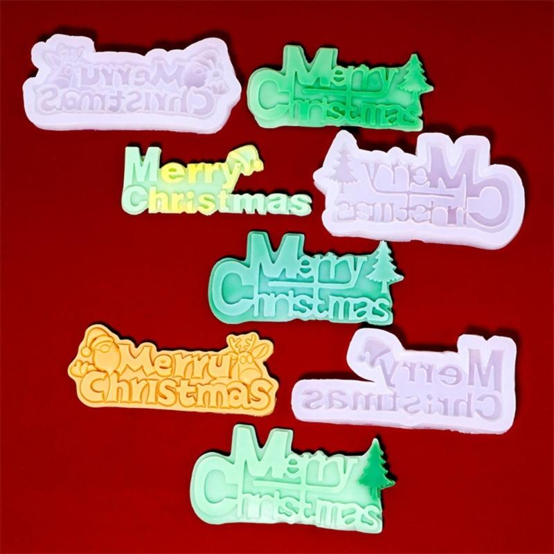 Merry Christmas Silicone Mold Heat Resistant Food Grade Silicone For Handmade Candle Chocolate Baking Holiday Decoration