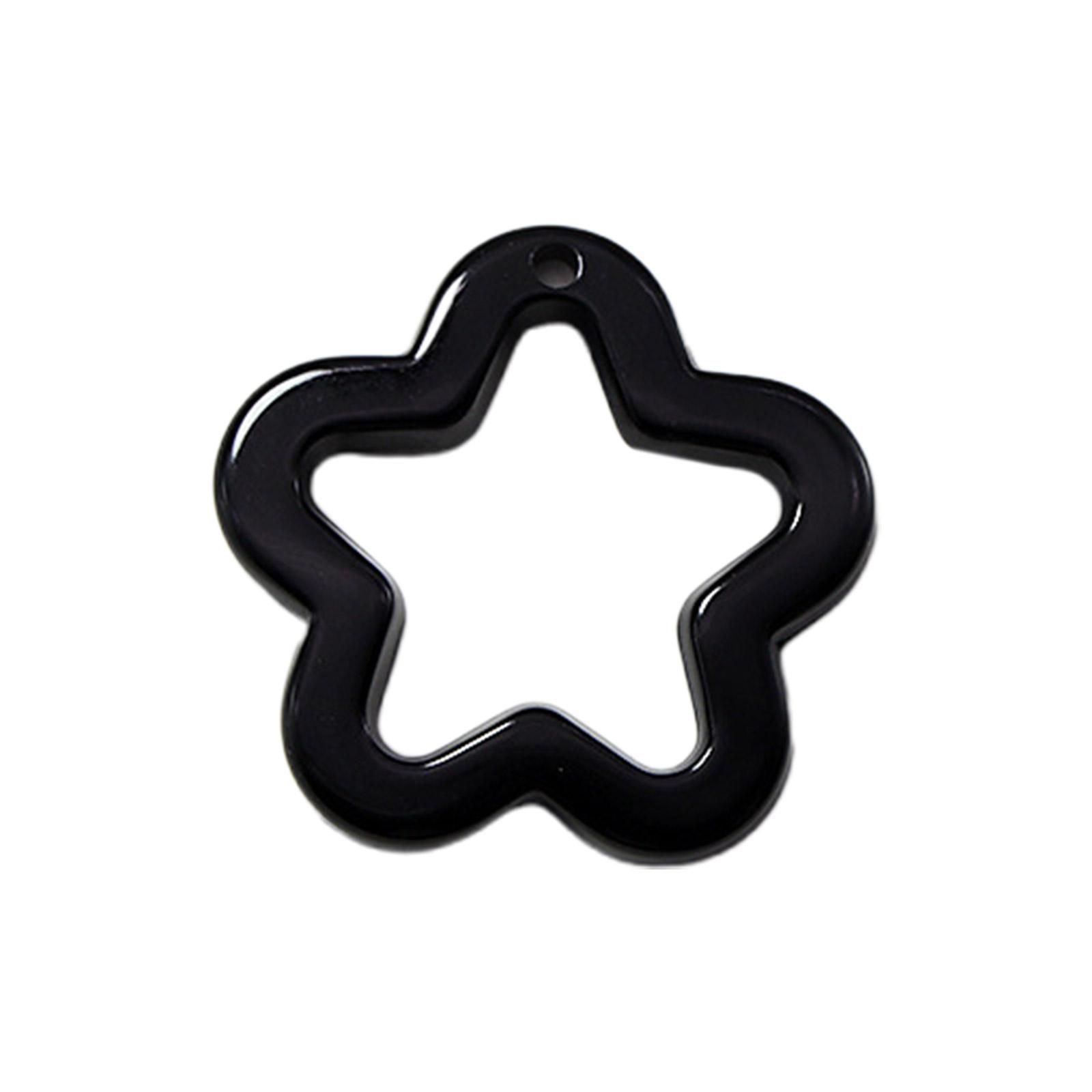 

Colorful Hollow Star Charm Necklace Pendant Bracelet Jewelry Making Handmade Crafts Diy Supplies 30x30mm 20 Color чорний