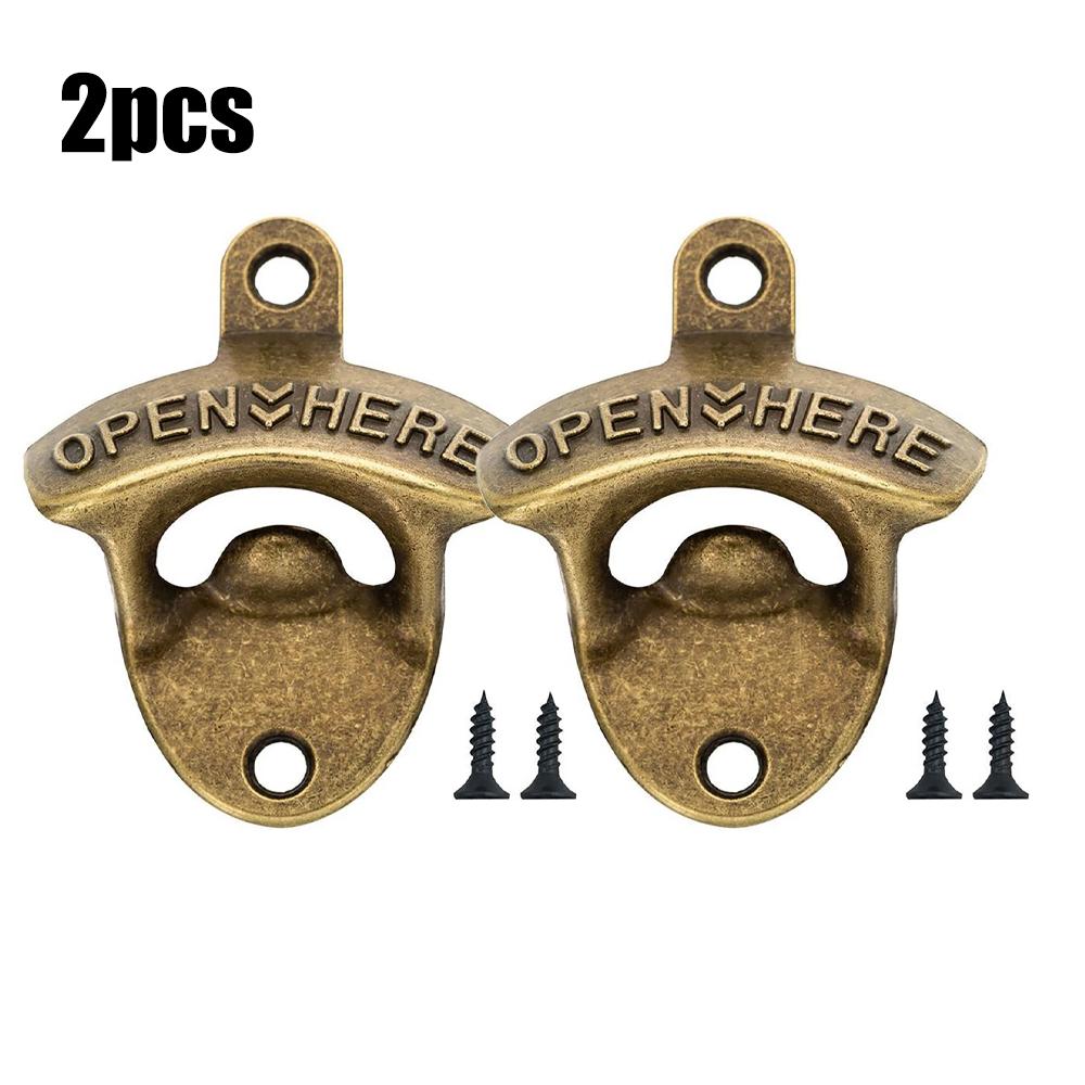 Nástěnný otvírák na láhve ze slitiny zinku Kuchyňský otvírák na láhve Retro slitinový Nástěnný se šrouby Party Antik Otvírák na pivní láhve