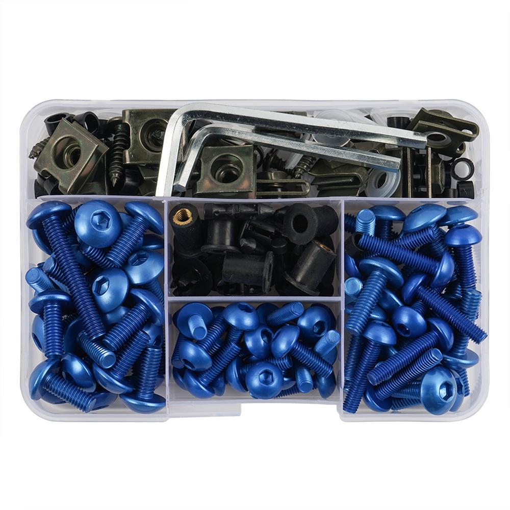 190PCS Universal Motorcycle Windscreen Fairing Bolts Kit for Kawasaki Ninja Suzuki GSXR SV650 SV1000 Honda Yamaha Aprilia Triump