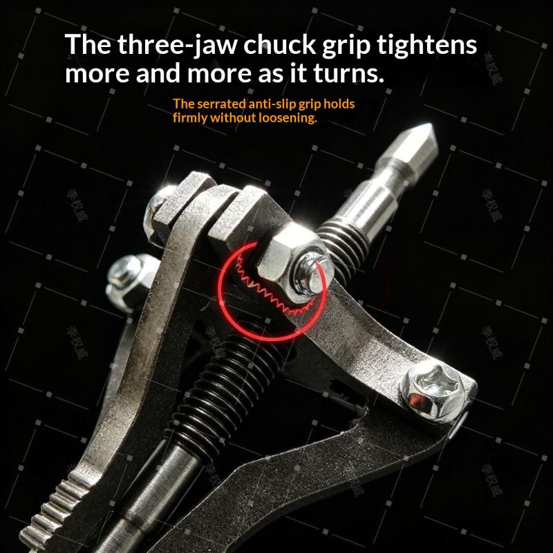 3-Jaw Internal Broken Screw Extractor Tool Broken Bolt Remover Easy Out Extractor Kit For Damaged Screws Bolts And Studs