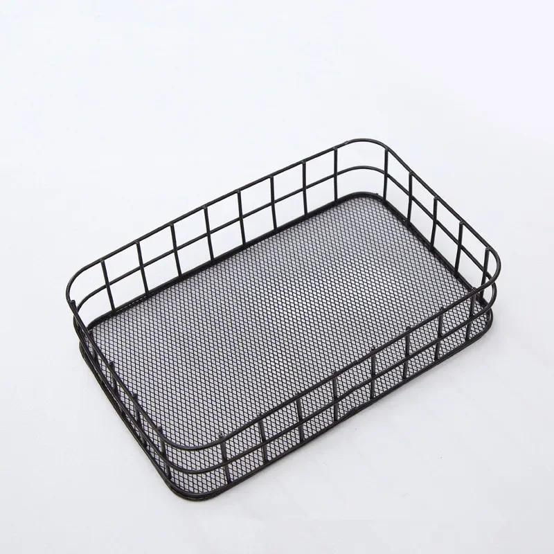 Nordic Iron Storage Basket Cosmetics Sundries Book Storage Box Office Desktop Organizer