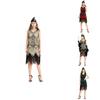 Eleganti Abiti da Festa da Donna Gatsby Flapper con Frange di Perline Vintage e Paillettes Senza Maniche Per uno Stile Senza Tempo