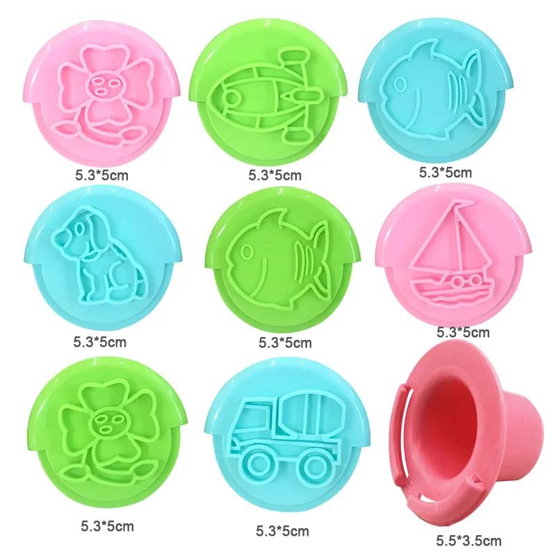 Dough Play Tools for Kids Dough Accessories Molds Dinosaur Fruit Roller Cutter Scissor Playdough Clay Mold Children DIY Toys