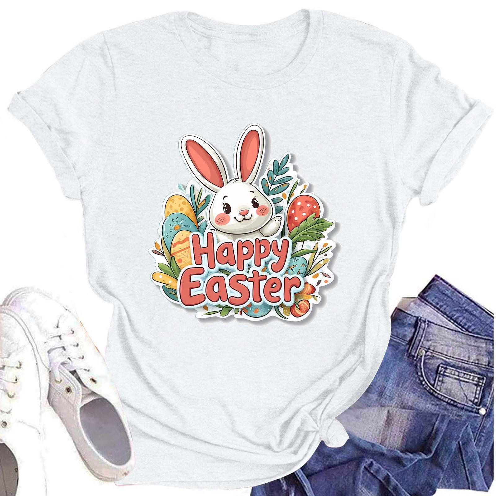 

Женский топ с круглым вырезом, повседневный принт, футболка с короткими рукавами XL белый