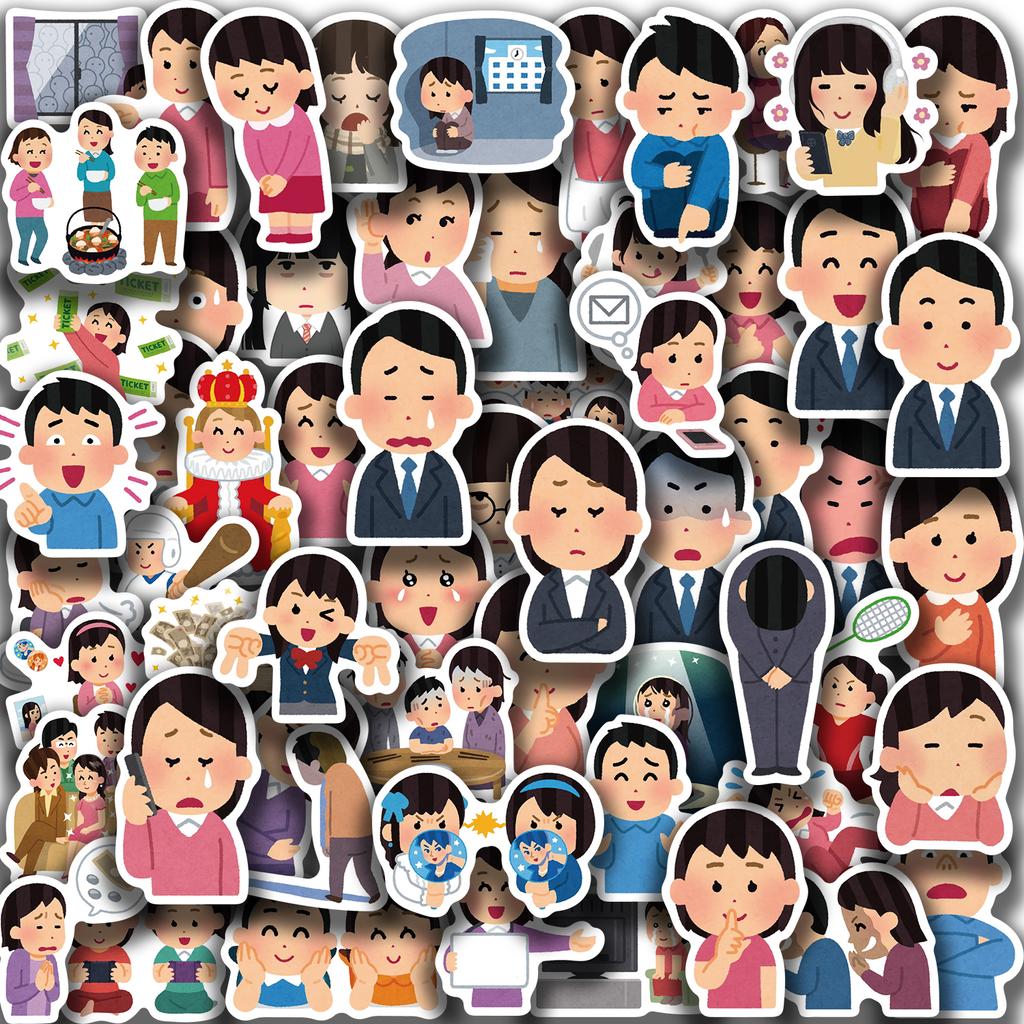 50PCS Japanese Villain Stickers Popular Characters Decoration Ipad Notebook Computer Mug Luggage Decoration Waterproof Stickers