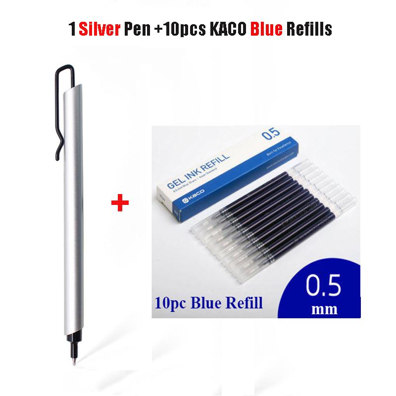 Kaco Metal Gel Pen 0.5MM Black Ink Refills Luxury Ballpoint Pens Business Signature Stylos Pen Holder Design Stationery Supplies