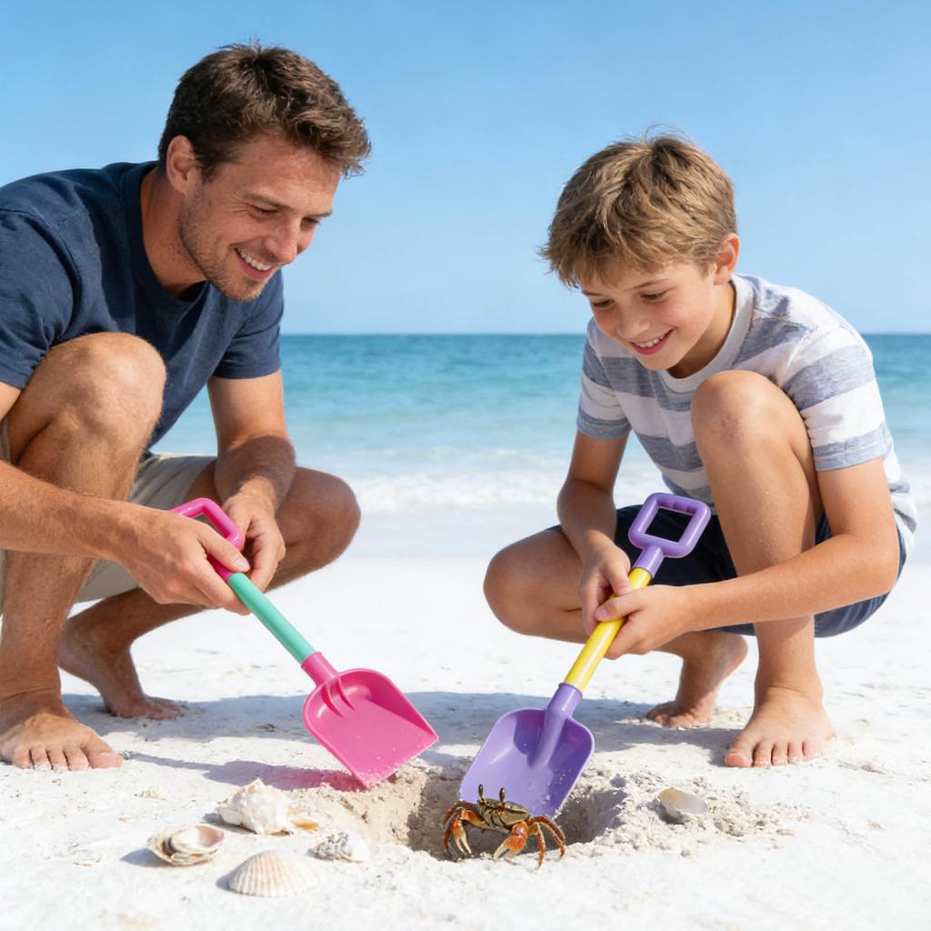 Beach Shovels,Thick Sand/Snow Shovels Scooping Kit With Long Handle Toys Gardening Tools ABS Plastic Spade For Garden Snow Backyard Summer Beach Fun