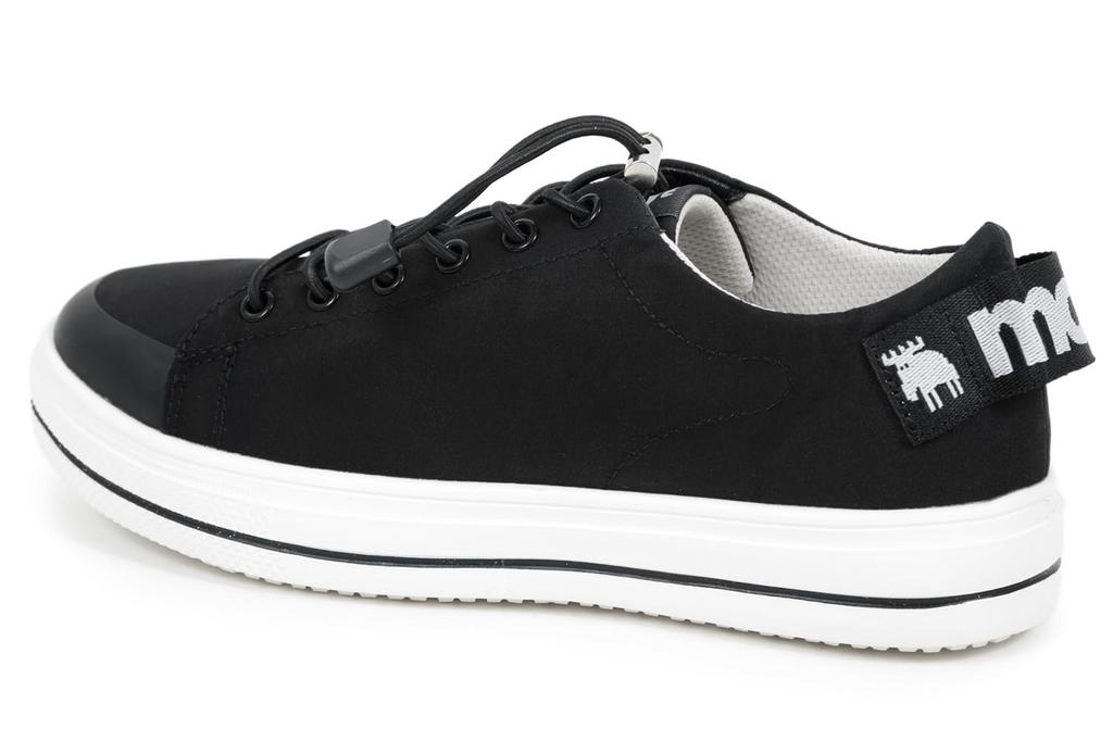 Mozu Waterproof Rain 4cm Stretch Elastic Size 23cm Women's Low-Top Sneakers, Waterproof, Non-Slip Sole, Laces, Black,