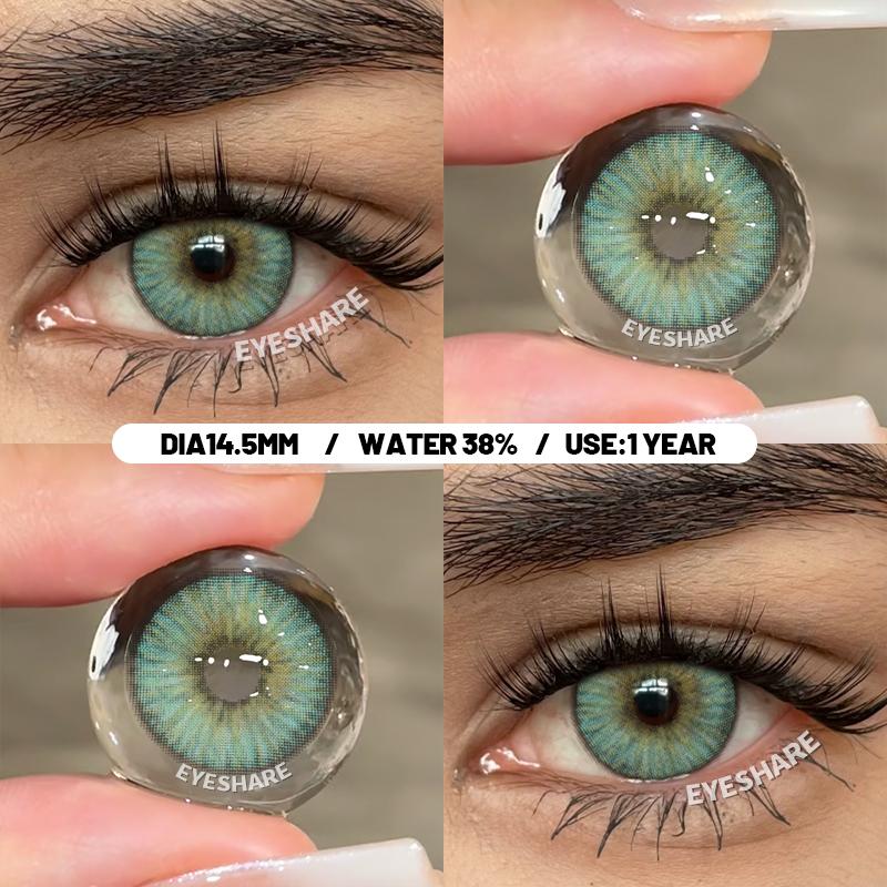 

1 пара цветных контактных линз для глаз, косметические синие контактные линзы, зеленые высококачественные натуральные контактные линзы, серые линзы