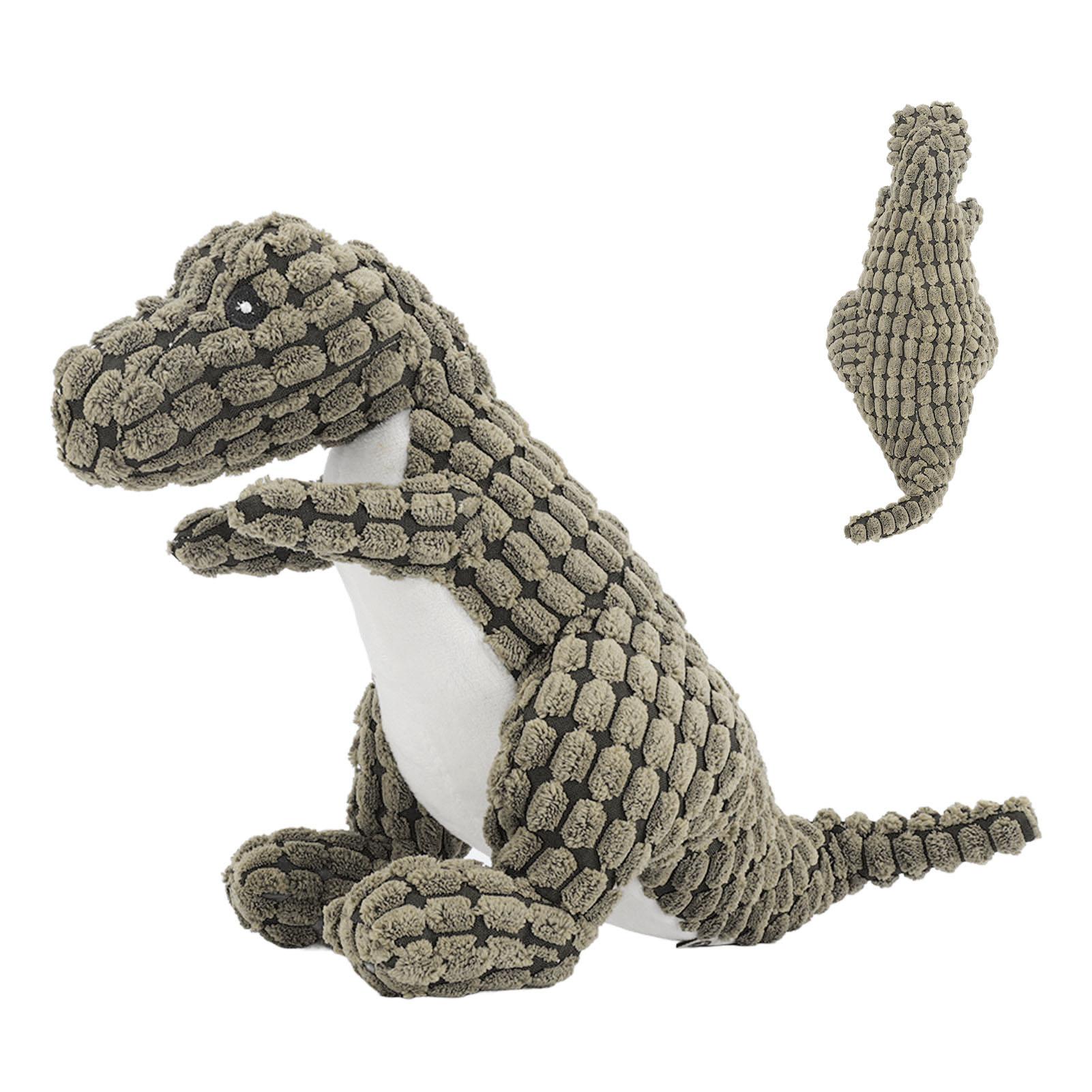 Hond Piepspeeltje Tandenpoetsen Bijtbestendig Interactief Dinosaurusvorm Pluche Puppy Kauwspeeltje voor Kleine Middelgrote Huisdieren
