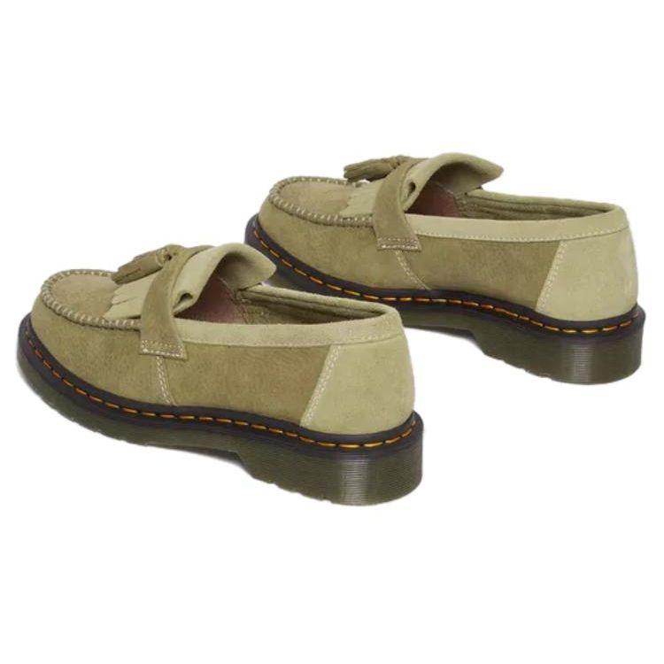 Dr. Martens Leather Round Toe Slip-On Loafers Women Loafers Green 31694357