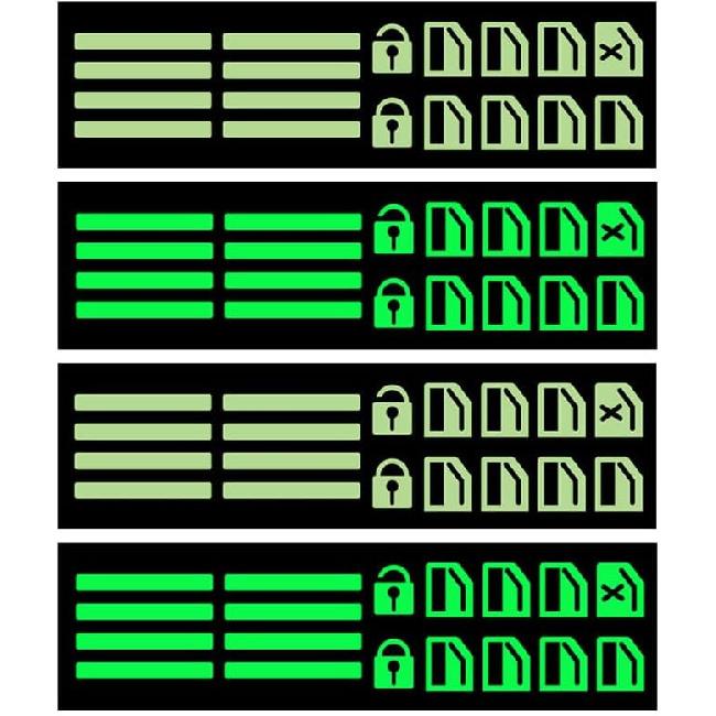 4 Stück Auto Leuchtende Knopfaufkleber Fluoreszierende Klebeaufkleber für Stilvolles Auto-Interieur Einfache Montage Nachtsicherheitsaufkleber für Fenster und Armaturenbrett-Knöpfe