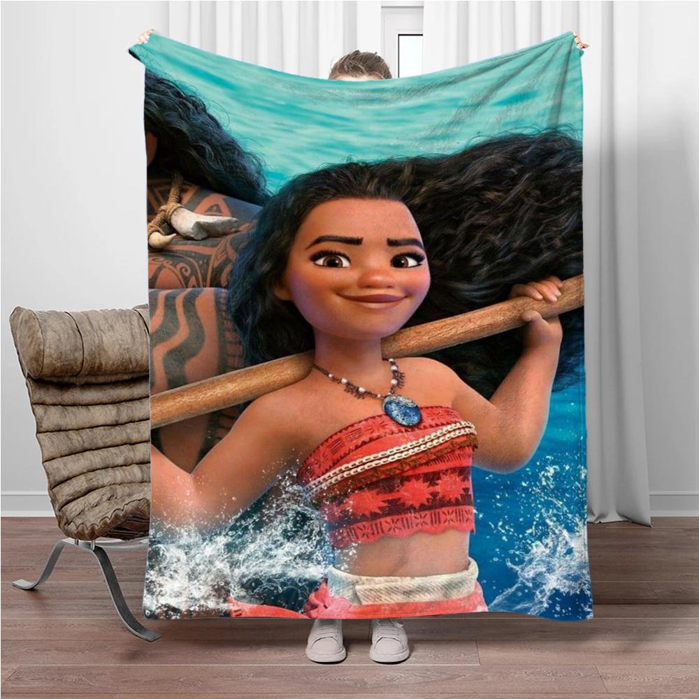 Disney Cartoon Moana Room Warming Decorative Flannel Thin Blanket.Office,Chair,for Sofa,Living room,Travel Picnic Blanket Gifts