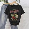 European & American POSITANO Mango Lemon Print Loose Short-Sleeve Women's T-Shirt