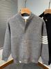 2025 Men's Autumn/Winter Korean Style Thick Baseball Collar Knit Cardigan Jacket