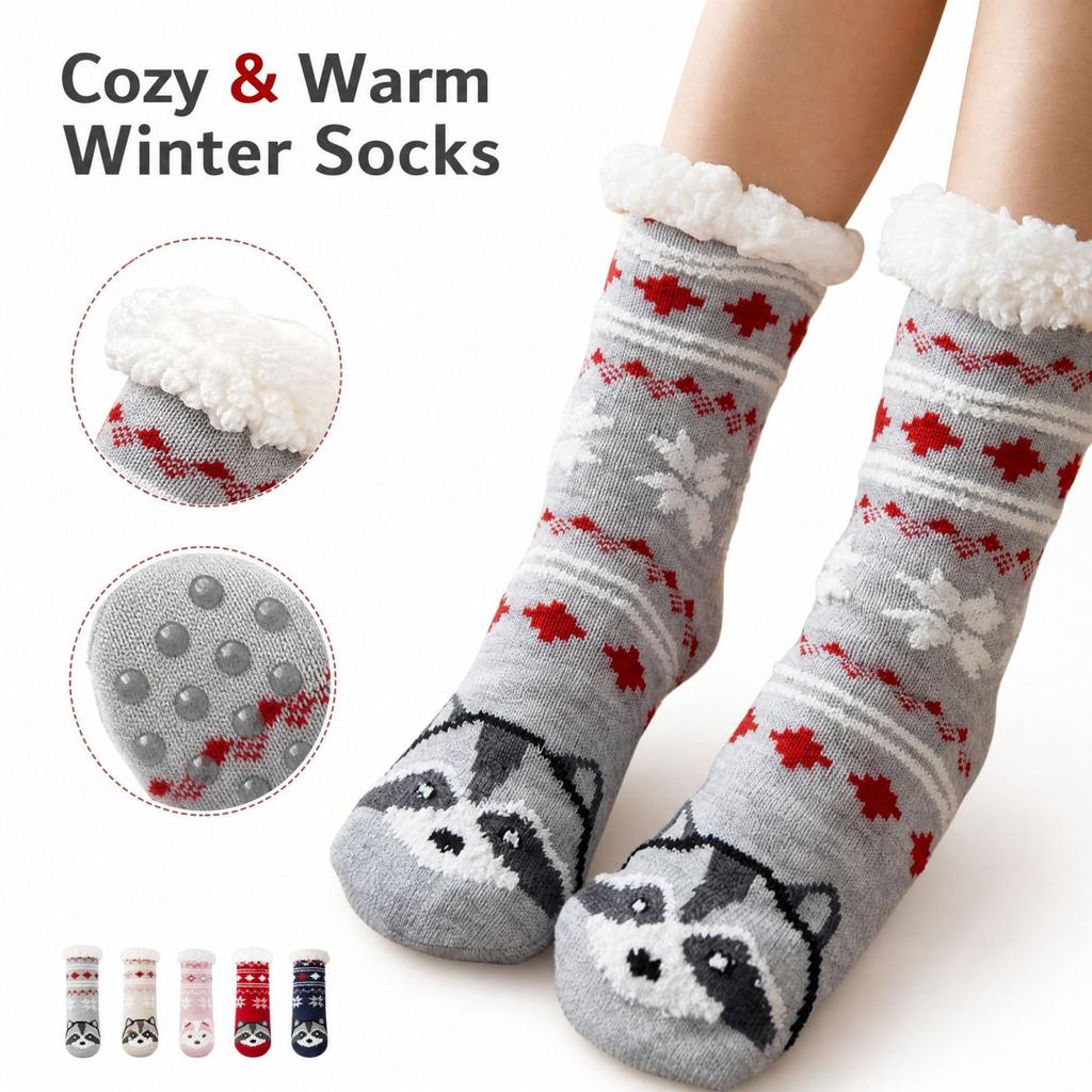 Floor Socks for Indoor Home Wear, Soft Slipper Socks for Women and Men