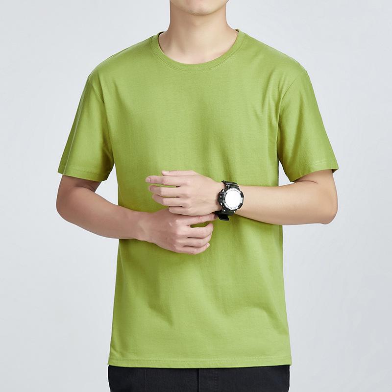 Men's Slim Fit Summer T-Shirt - Plain Color, Round Neck, Short Sleeve Fashion Trend