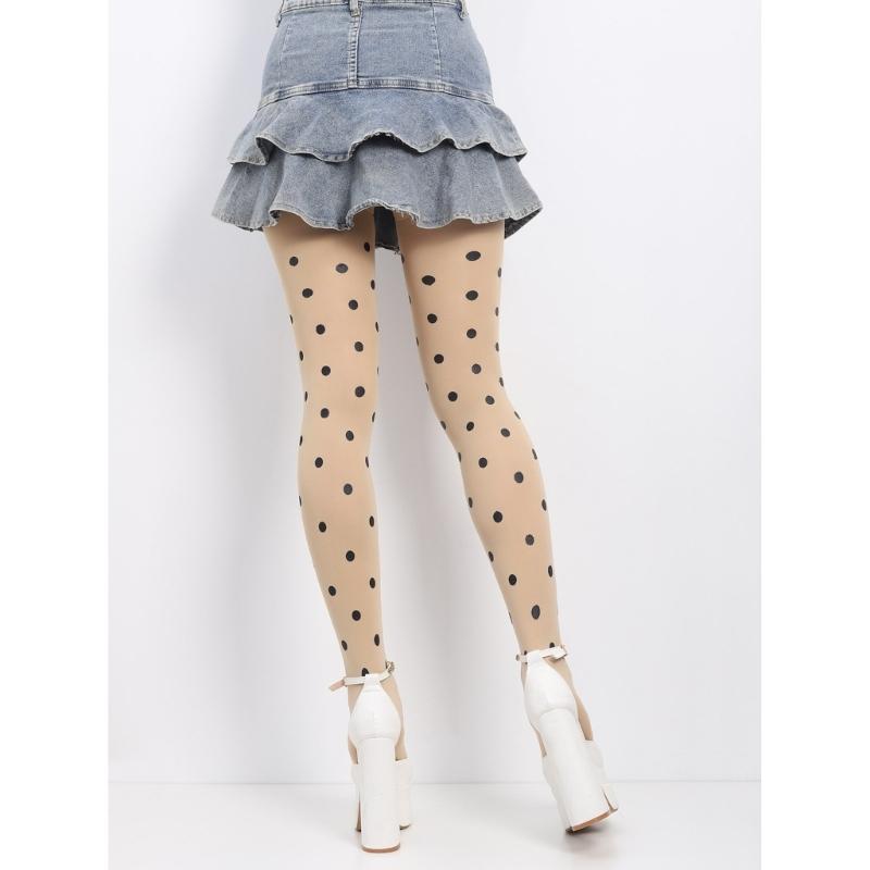 Vintage Dot Patterned Opaque Stockings Pantyhose for Women Japanese JK Girl Sexy Silky Footed Tights Thin Hosiery