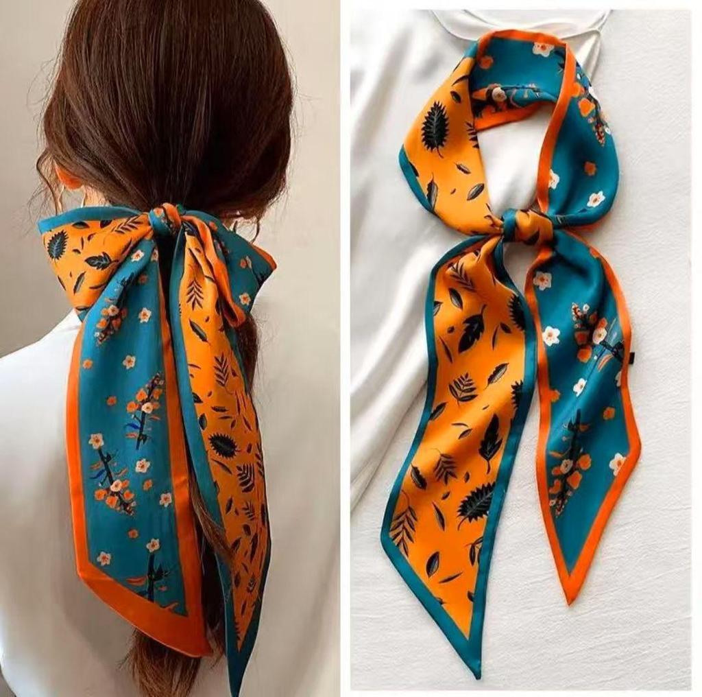Classic Silk Feel Diagonal Scarf: Versatile Imitation Silk Neckerchief for Spring & Autumn