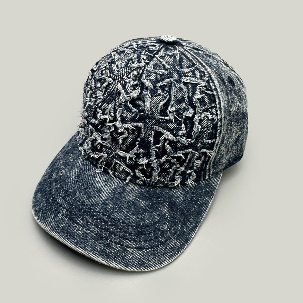 Four Seasons Retro Cross Hole Letter Embroidery Baseball Cap Men'S And Women'S Shade Personality American Cap