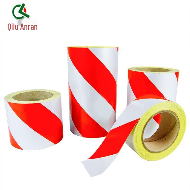 Red White Reflective Warning Safety Tape