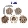 Kinetic Coaster Handmade Unique Pentagram Design Swivel Wooden Coasters Subtle Spiral Texture For Home/Office Decor Gifts