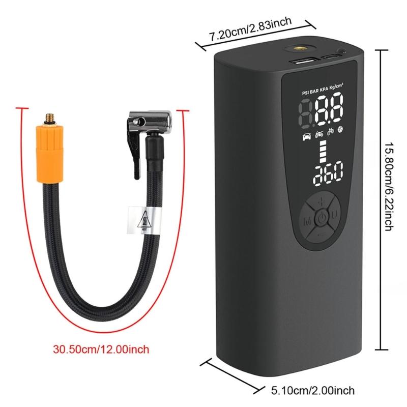 High Efficiency Vehicle Starting Device Digital Tire Inflator Electric Air Compressor Pump for Accurate Pressure Control