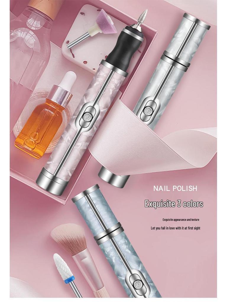 Rechargeable Electric Nail File & Grinder for Manicure and Dead Skin Removal - Gray Nail Care Tool