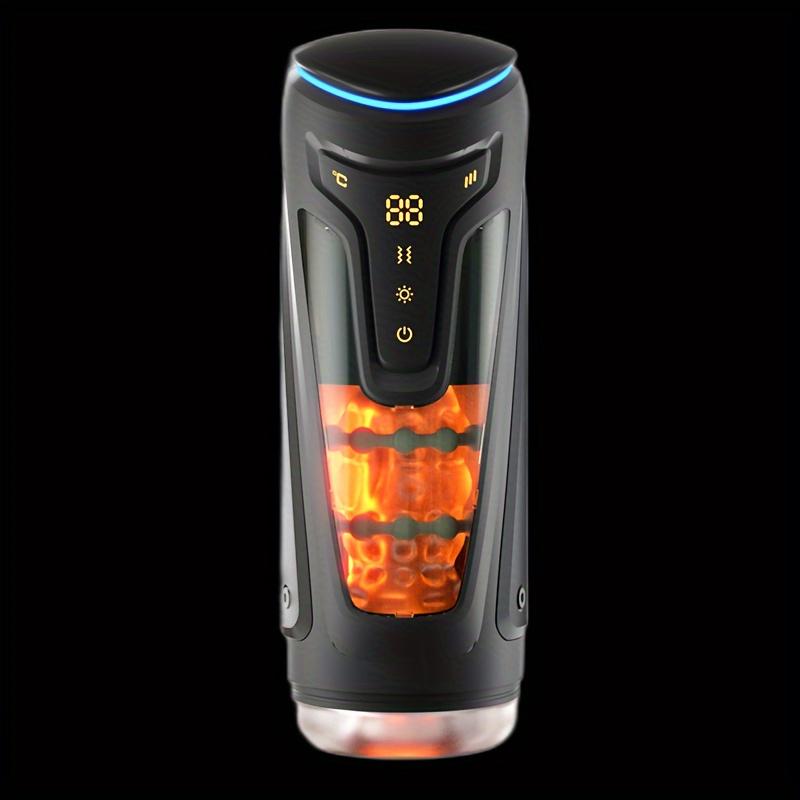 Automatic Male Masturbator Cup Sucking Telescopic Vibrating Intelligent Sound Heating Oral Simulation Adult Sex Machine for Men