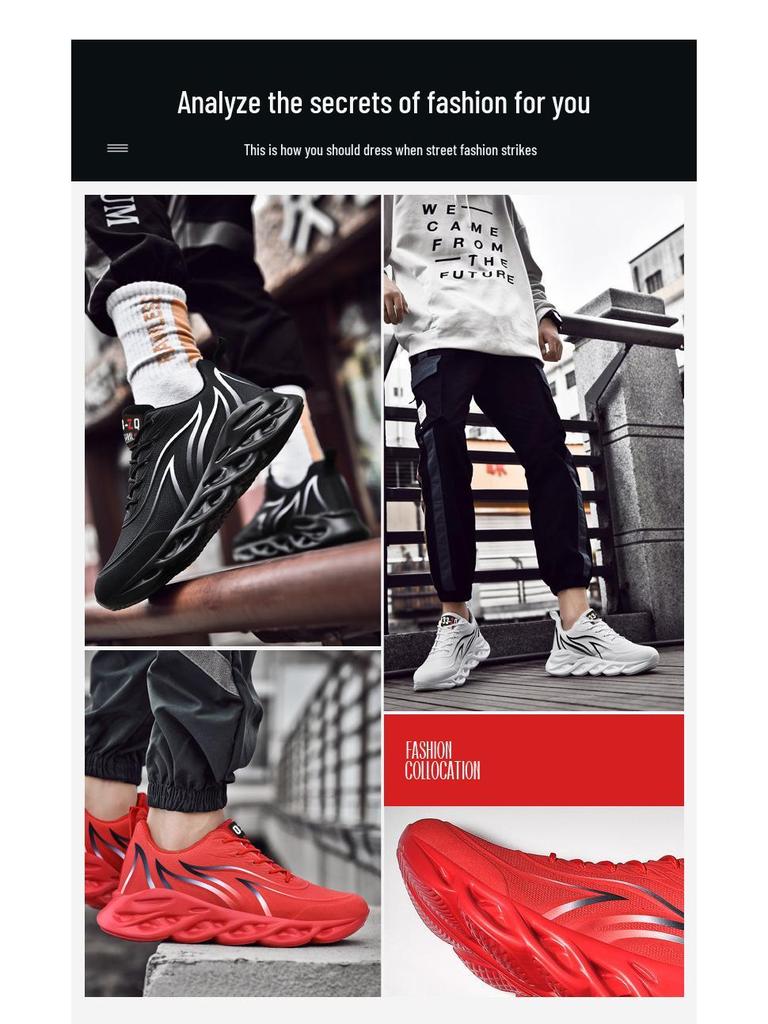 Men's Cross-Border Korean Style Running Shoes - Breathable, Casual Lace-up Sports Footwear