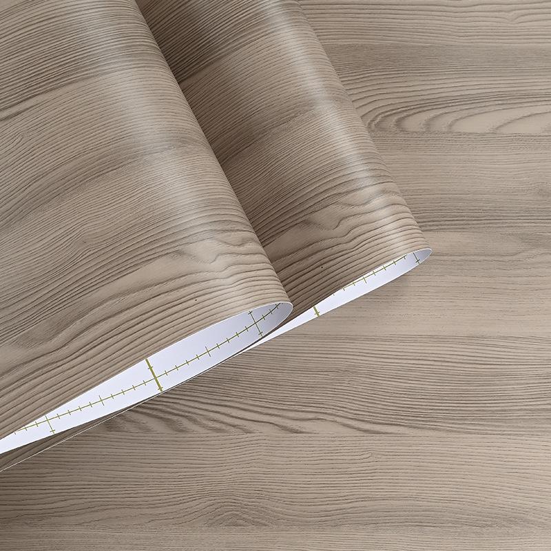 Vintage Walnut Wood Grain Waterproof Self-Adhesive Wallpaper for Living Room and Furniture Walls