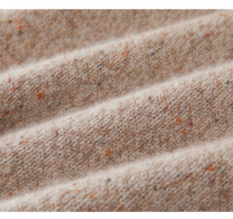 Women's Autumn/Winter High Neck Patterned Cashmere Raglan Sweater