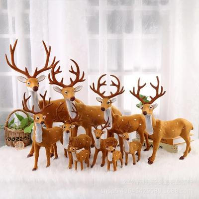 15/20/25/30/35/40cm Christmas Elk Reindeer Plush Simulation Sika Deer Ornament Home Christmas Decorations Party New Year Decor