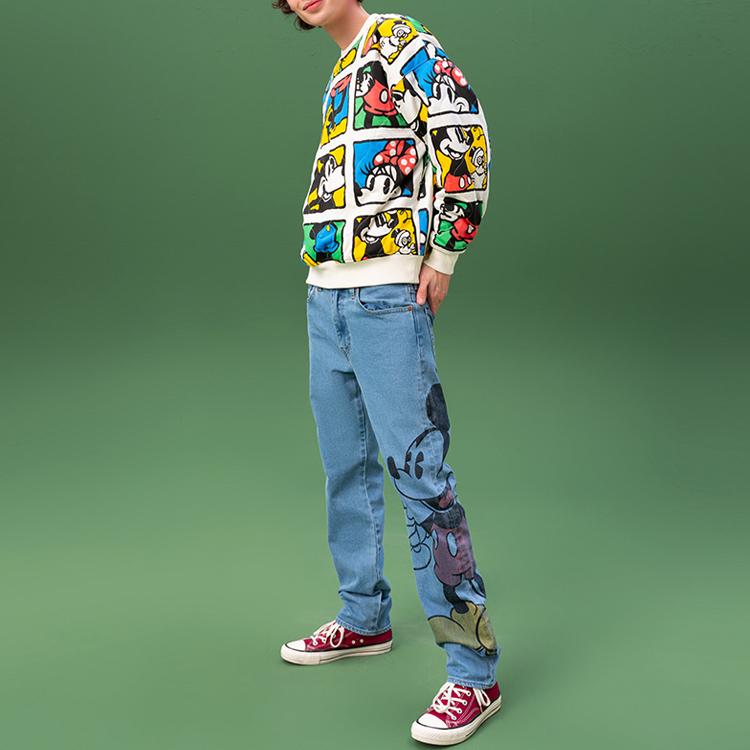Levis X Disney Collaboration Round Neck Pullover Long Sleeve Sweatshirt Unisex sweatshirt a0613-0000