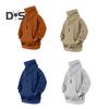 Men Winter Hoodie High Collar Neck Protection Hooded Pullover Long Sleeves with Big Pocket Elastic Cuffs And Hem Loose Daily Sport Top