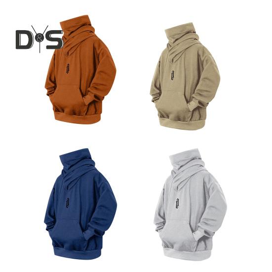 Pánská zimní mikina s kapucí vysoký límec ochrana krku svetr s kapucí dlouhé rukávy s velkou kapsou elastické manžety a spodní lem Volný denní sportovní top