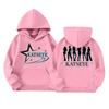 Girls' Fashion Long-Sleeve Hooded Sweatshirt with Print and Pockets