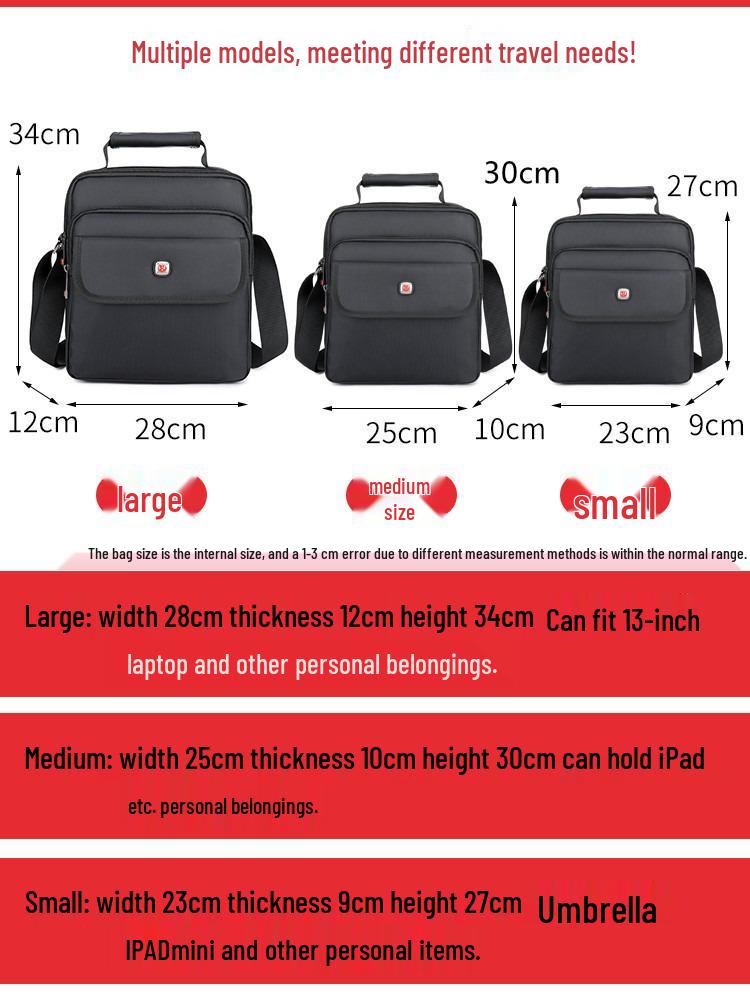 Swiss Army Knife Men's Oxford Shoulder Bag: Vertical Crossbody & Handbag for Business Commute