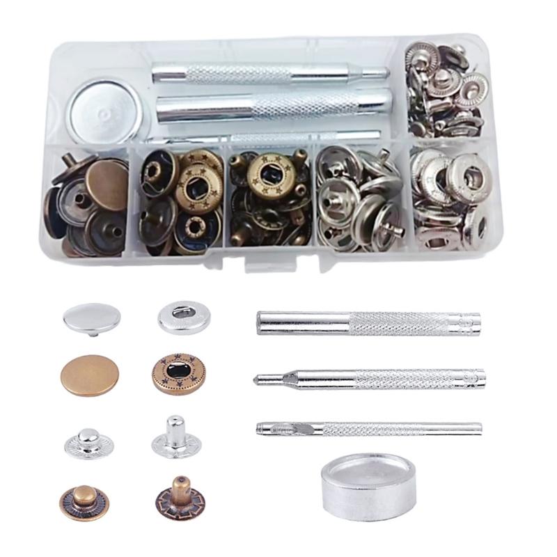15mm 12.5mm Copper Snapping Fastener Set Durability Metal Button For Bags Clothing Jackets Accessories DIYer Crafting