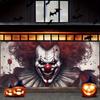 1pc2D Flat Halloween Theme Garage Door Background Cloth Banner - Horror Bloody clown,Halloween Decoration,no Power Required——sjs