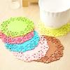Creative Hollow Flower Design Silicone Coaster ,non-slip heat-resistant mat, suitable for kitchen, restaurant, home decoration