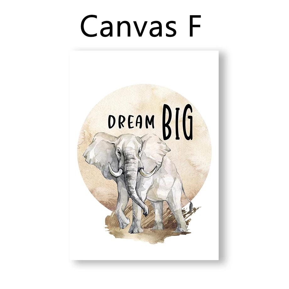 

Сурикат Жираф Слон Носорог Зебра Африка Животное Искусство Скандинавская Холст Картина Плакаты и принты настенные панно Декор в гостиную 21x30cm No Framed