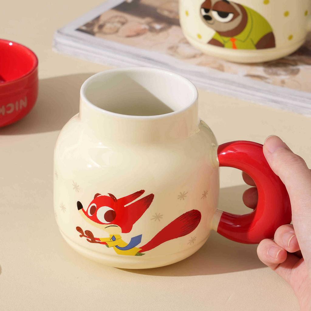 Crazy Zootopia Mug Girls High-Value Water Cup Office With Lid Cartoon Birthday Gift Ceramic Cup