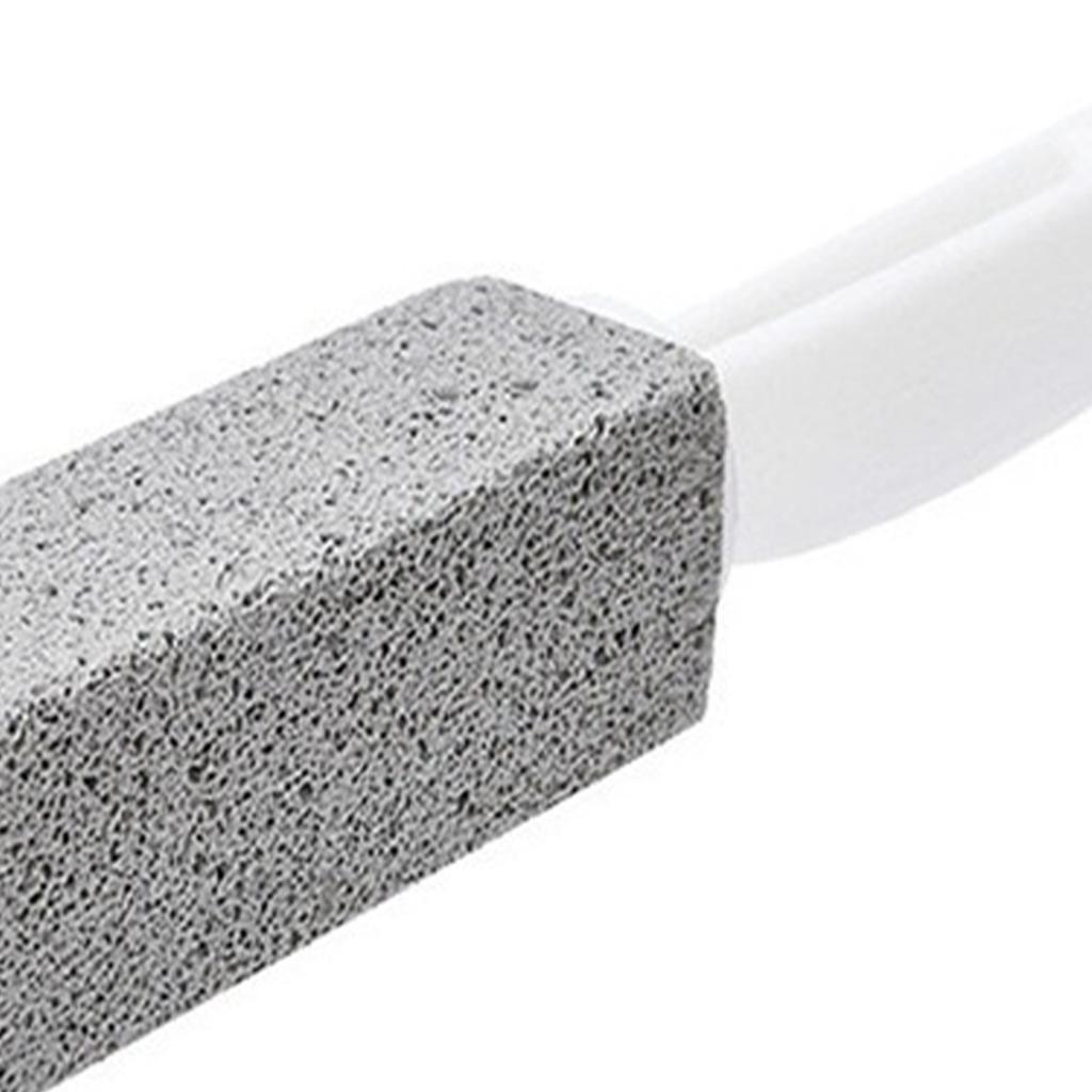 2pcs Pumice Stone Toilet Bowl Cleaner Efficient Toilet Bowl Cleaner Brush with Curved PP Handlee for Tiles BBQ Grills