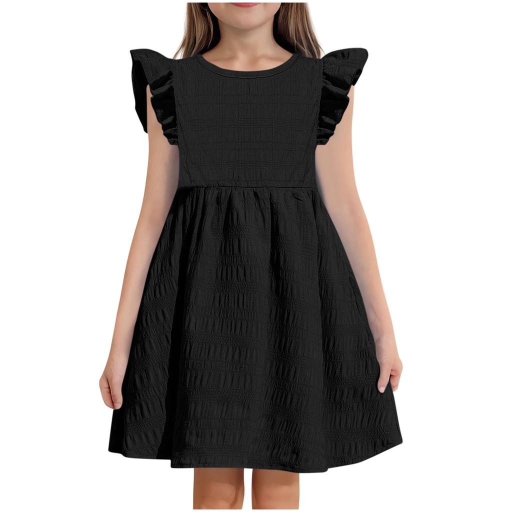 Summer Children Thin Sleeveless Princess Wind Vest Round Collar Cute Casual Dress