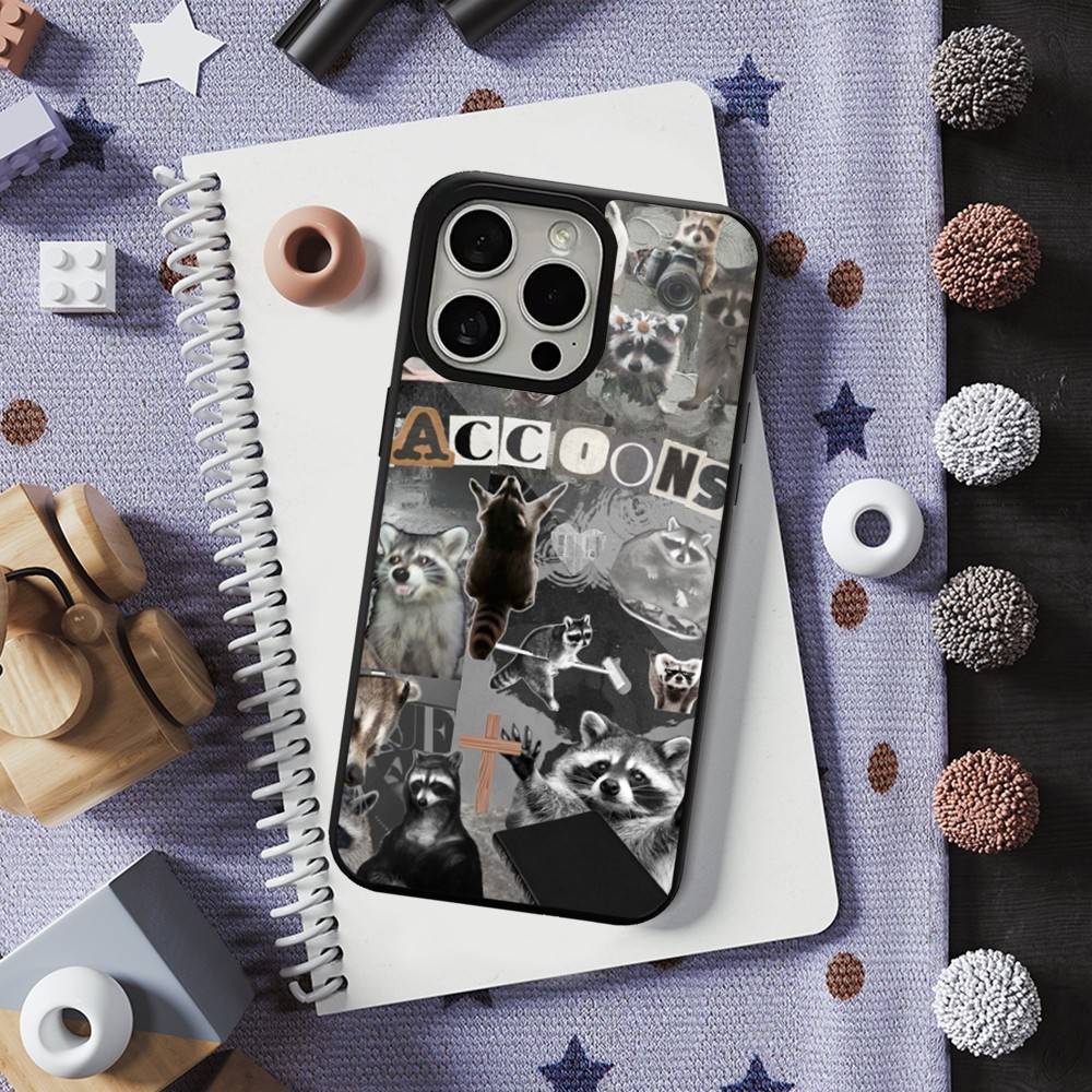 Funny Raccoon Animal For iPhone 15,16,17,14,Plus,12,Pro,Mini,13,Max,11,For Magsafe,Magnetic Wireless Charging Case