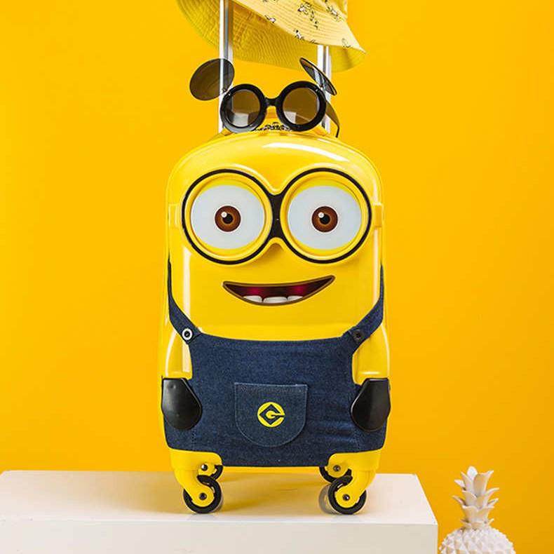 18" Kufřík Minion Cartoon na palubu - Tmavě modrý džínový pro děti i dospělé