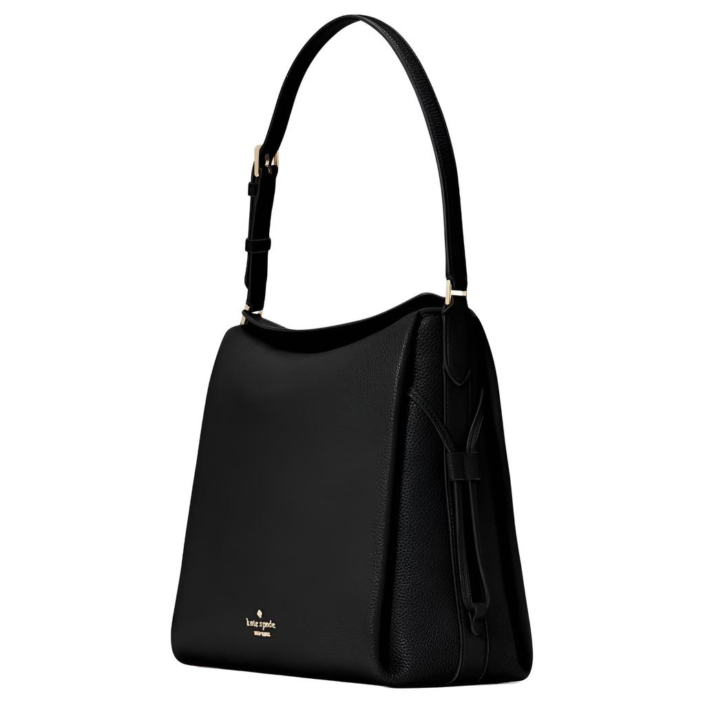 Kate Spade Dumpling Litchi Grain Cow Leather Shoulder Bag Large Women's Black KL013-001