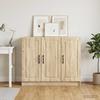 Sideboard In Sonoma Oak Finish 89 X 34.5 X 77 Cm Engineered Wood